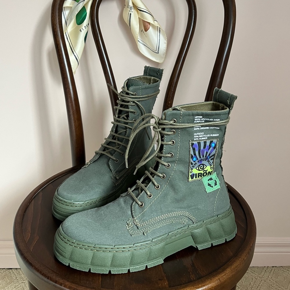 Viron Recycled Combat Boots | US 8-8.5 | NWT
